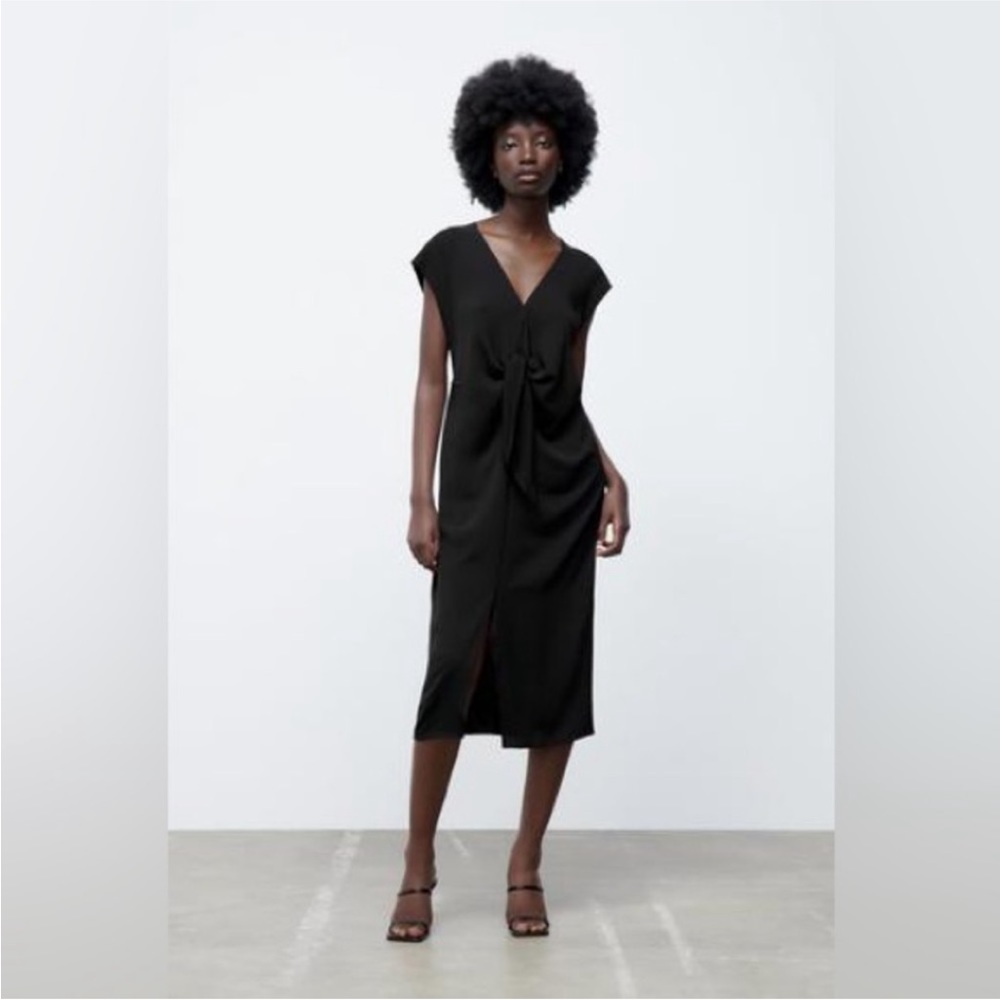 Zara Knotted Fluid Dress